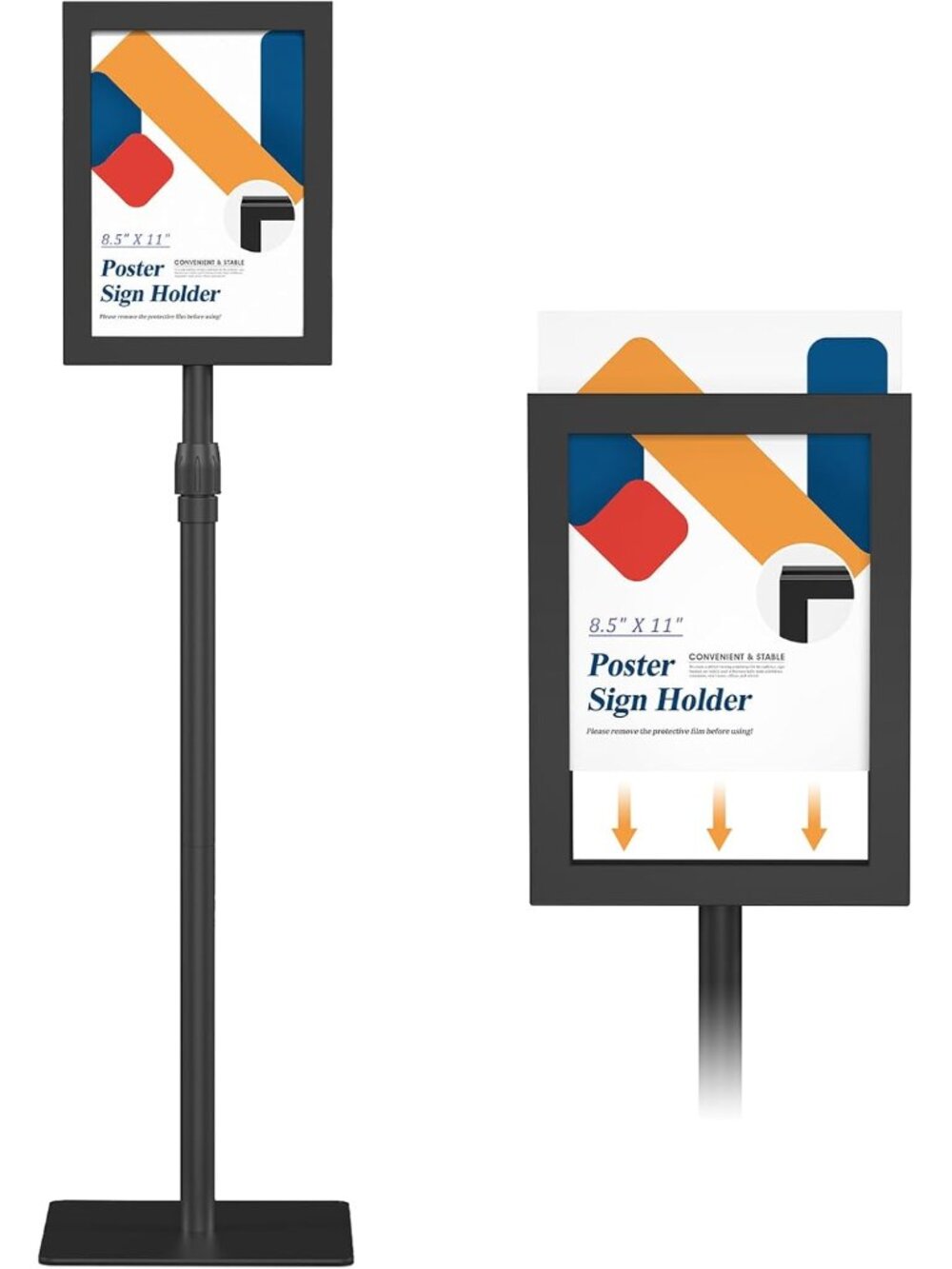 Adjustable Outdoor Sign Holder Stand for Display - Floor Sign Stand with Base fo